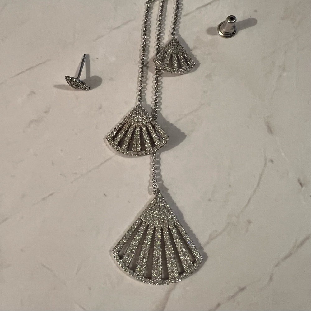 Diamond Fan Earring Genuine